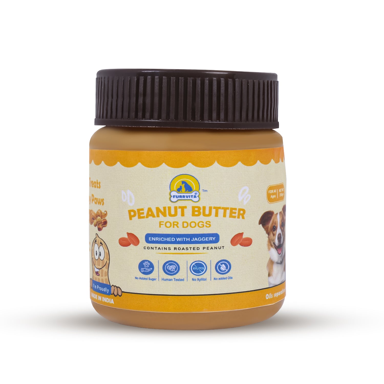 Furrvita | Peanut Butter for Dogs |Enriched with Jaggery | Perfect for All Ages & Breeds of Dogs