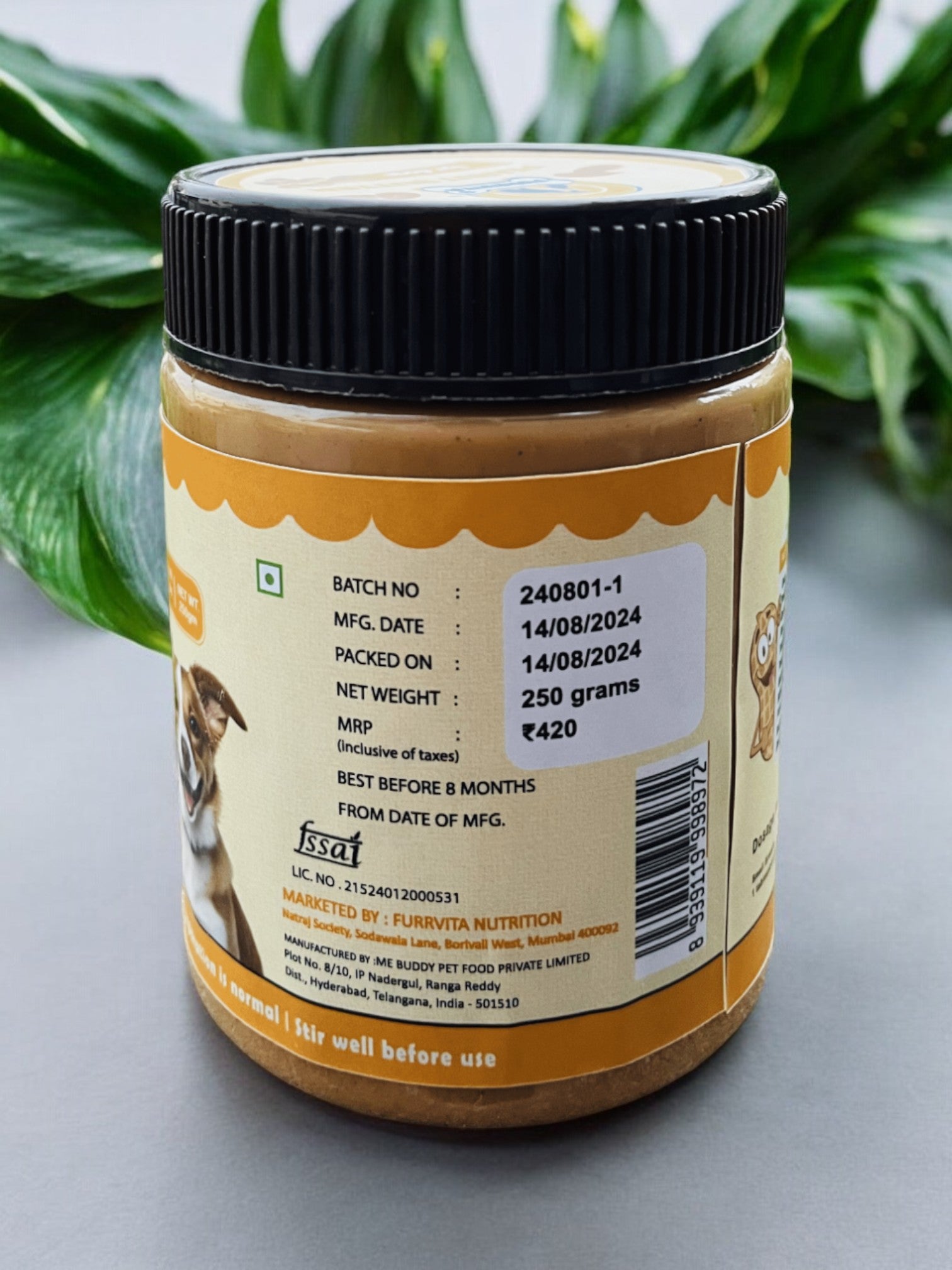 Furrvita | Peanut Butter for Dogs |Enriched with Jaggery | Perfect for All Ages & Breeds of Dogs